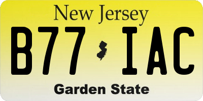 NJ license plate B77IAC