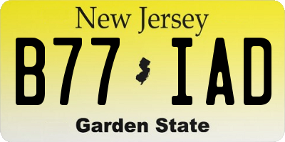 NJ license plate B77IAD