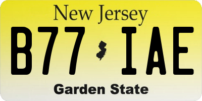 NJ license plate B77IAE