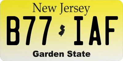 NJ license plate B77IAF