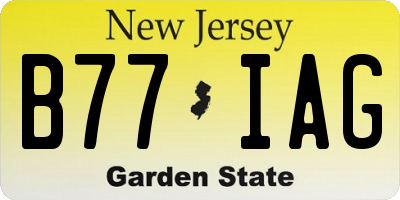NJ license plate B77IAG