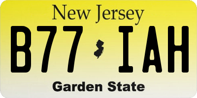 NJ license plate B77IAH