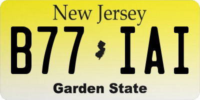 NJ license plate B77IAI