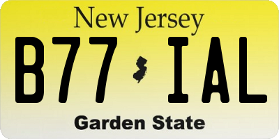 NJ license plate B77IAL