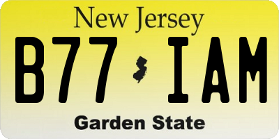 NJ license plate B77IAM