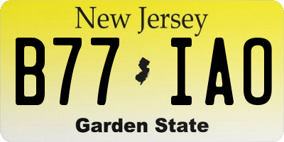 NJ license plate B77IAO