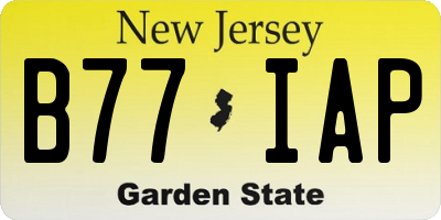 NJ license plate B77IAP