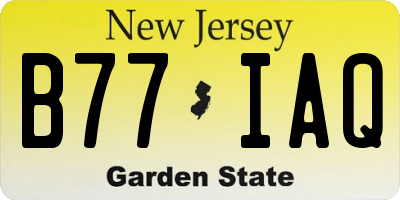 NJ license plate B77IAQ