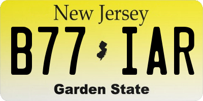 NJ license plate B77IAR