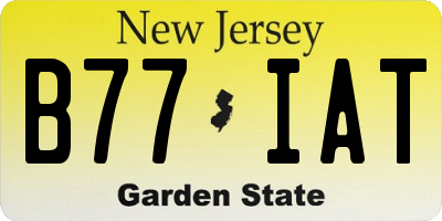 NJ license plate B77IAT
