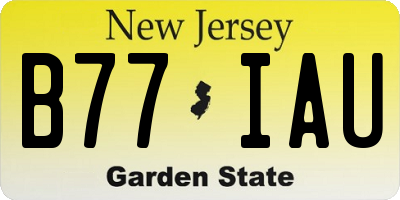 NJ license plate B77IAU