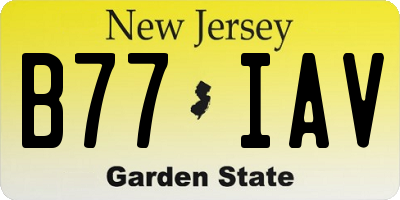 NJ license plate B77IAV