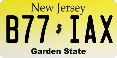 NJ license plate B77IAX