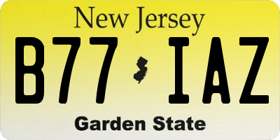 NJ license plate B77IAZ