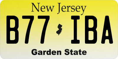 NJ license plate B77IBA