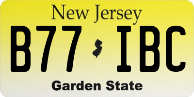 NJ license plate B77IBC