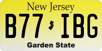 NJ license plate B77IBG