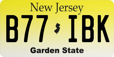 NJ license plate B77IBK