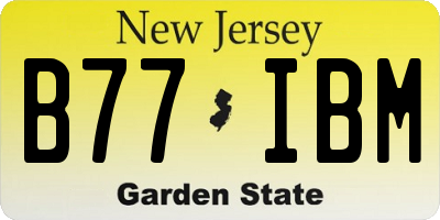 NJ license plate B77IBM