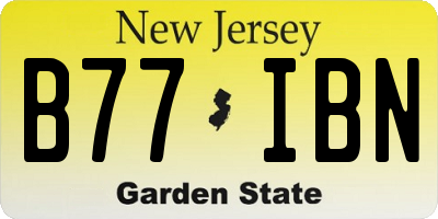 NJ license plate B77IBN