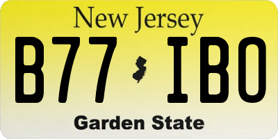 NJ license plate B77IBO