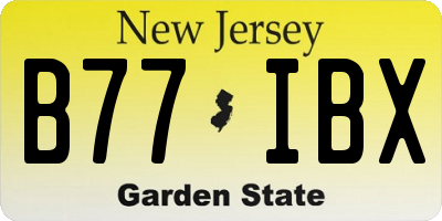 NJ license plate B77IBX