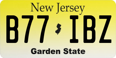 NJ license plate B77IBZ
