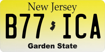 NJ license plate B77ICA