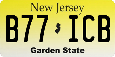NJ license plate B77ICB