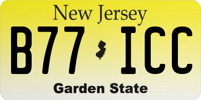 NJ license plate B77ICC