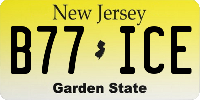 NJ license plate B77ICE
