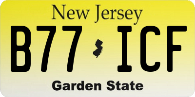 NJ license plate B77ICF