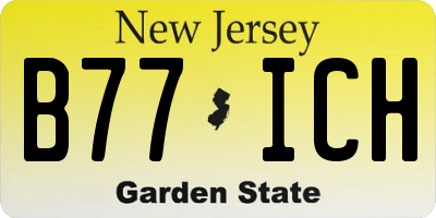 NJ license plate B77ICH