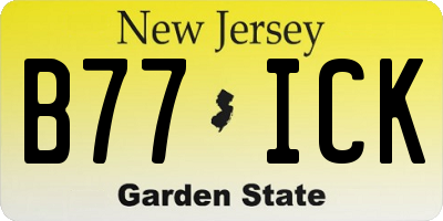NJ license plate B77ICK