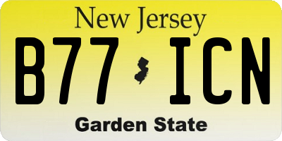 NJ license plate B77ICN