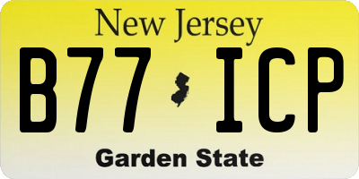 NJ license plate B77ICP
