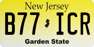 NJ license plate B77ICR