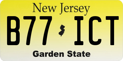 NJ license plate B77ICT