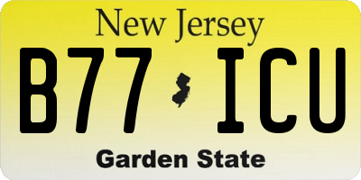 NJ license plate B77ICU
