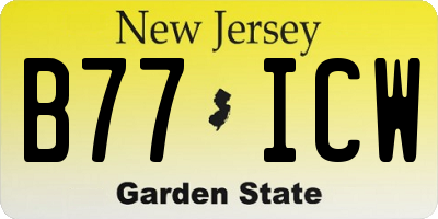 NJ license plate B77ICW