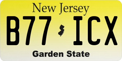 NJ license plate B77ICX