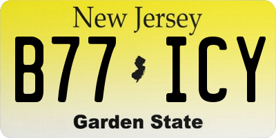 NJ license plate B77ICY