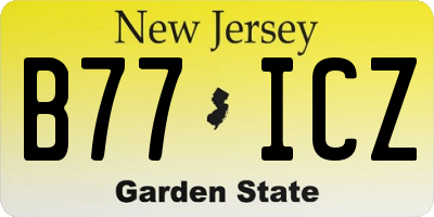 NJ license plate B77ICZ