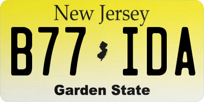 NJ license plate B77IDA