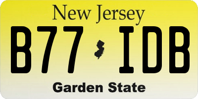 NJ license plate B77IDB