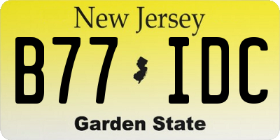 NJ license plate B77IDC