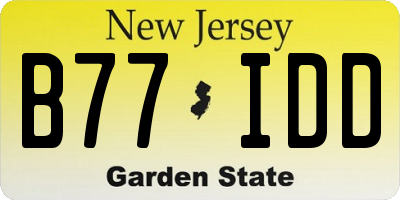 NJ license plate B77IDD