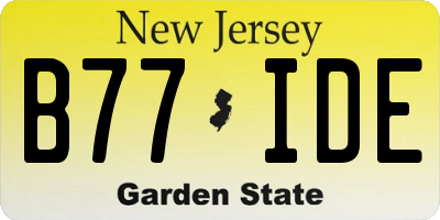 NJ license plate B77IDE