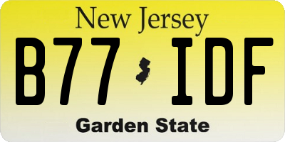 NJ license plate B77IDF