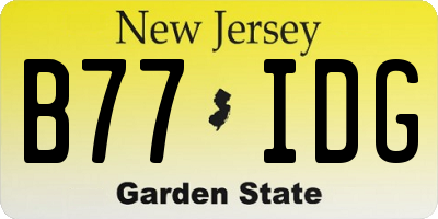 NJ license plate B77IDG